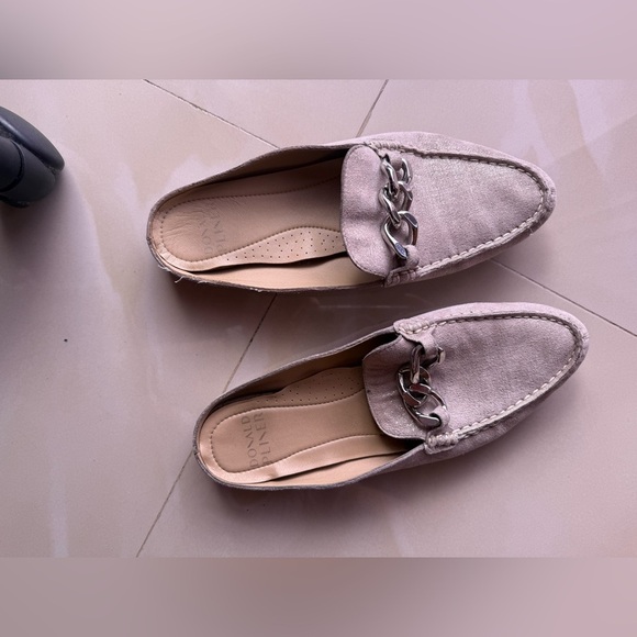 Donald Pliner Women's Bless 8.5 B  Distressed Metallic Mules Light Pink  Taupe - Picture 9 of 16